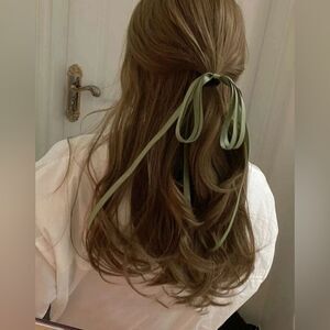 Green bow hair band #1431